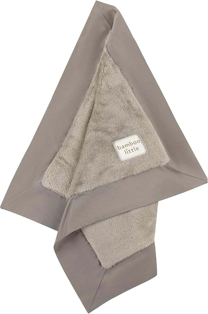 Ultra-Soft Lovey Plush Security Blanket - Baby Essentials, Newborn Essentials, Ultra-Soft Plush Baby Blanket with Satin Trim – 16" x 16" (Gray)