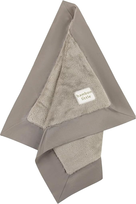 Ultra-Soft Lovey Plush Security Blanket - Baby Essentials, Newborn Essentials, Ultra-Soft Plush Baby Blanket with Satin Trim – 16" x 16" (Gray)