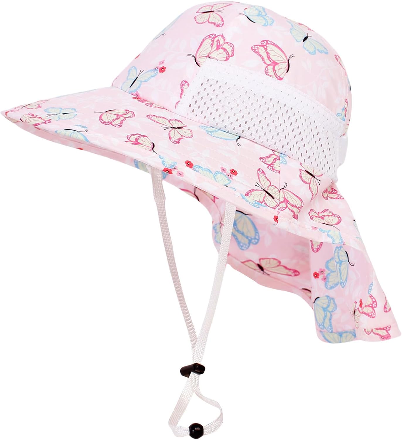CHUNG Baby Sun Protection Hat Summer Toddler Adjustable UPF 50+ Wide Brim Neck Flap Beach Caps Boys Girls 1-12 Years Kids