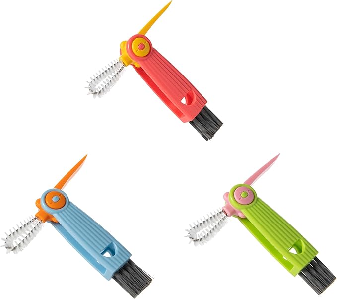 Chemimoso 3 in 1 Cup Lid Gap Cleaning Brush Set, Multifunctional Water Baby Bottle Cleaning Tools, Home Kitchen Crevice Cleaning Tools, 3Pcs