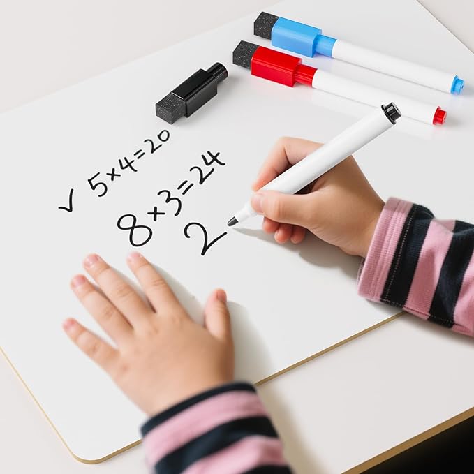 Nicpro 12 x 16 inches Lapboard Small Dry Erase Lap Board Double Sided with 3 Water-Based Pens Learning Mini Whiteboard Portable for Kid Student and Classroom Use