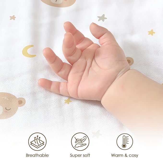 Bear Baby Blankets for Boys Girls, Soft Nursery Minky Blankets with Muslin and Dotted Fleece Back 30x40 inches, Receiving Bed Quilt for Newborn, Infants, Toddlers