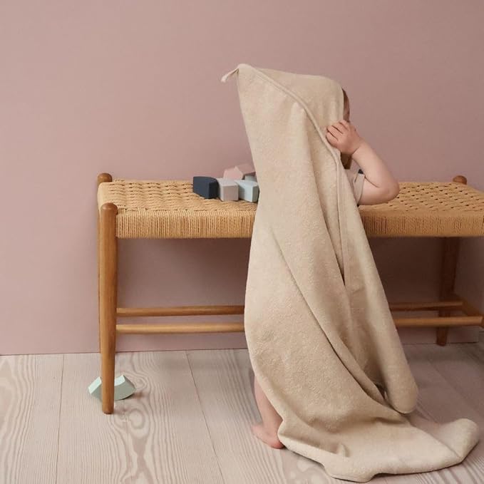 Baby Hooded Towel – Organic Cotton Baby Bath Towels – Baby Towels, Baby Bath Towels for Baby Boy, Baby Girl, 32" x 32" Super-Soft and Absorbent Baby Towels for Newborn (Fog)