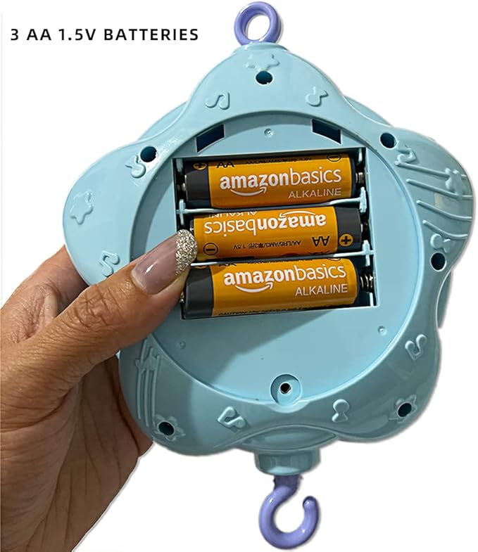 caterbee Baby Crib Mobile for Pack and Play, Crib Toys with Light and Musicial, Remote,Projector for Ages 0+ Months (Pink-Forest)