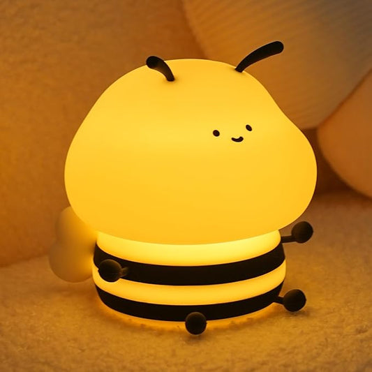 Bee Night Light For Kids, Squishy Lamp, Animal Night Light, 3 Levels Of Brightness,Kids Lamp Color Changing,7colors Kawaii Touch Lamps For Bedroom, portable Light, Nursery Nightlight, Baby Gifts