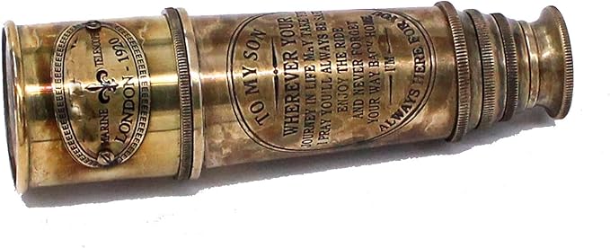 1920 Brass Maritime “to My Son” Camping Telescope - Engraved Graduation Day Gift for Son - Birthday Gift for Son