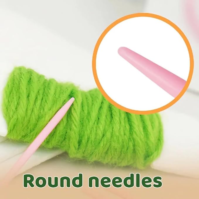 First Sewing Kit for Beginner Kids Arts & Crafts, 5 Easy DIY Embroidery Projects Animal Dolls Set, Gift for Girls, Boys, Learn to Sew