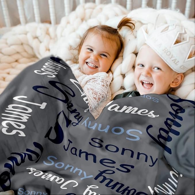 EVER2000 Personalized Baby Blanket for Girls, Custom Baby Blanket with Name, Soft & Fuzzy Newborn Receiving Blankets for Toddler, Customized Baby Gifts for Birthday Baby Shower