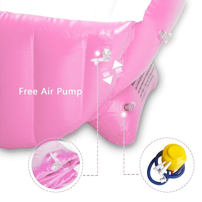 Goodking Baby Inflatable Bathtub, Portable Infant Toddler Bathing Tub Non Slip Travel Bathtub Baby Swimming Pool with Air Pump, Pink