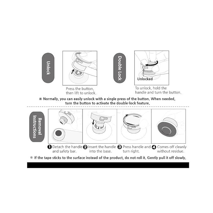 Child Safety Cabinet Locks – 6-Pack Double Button Drawer Latches, Easy & No-Residue Removal, Exclusive Technology – Baby Proofing for Drawers & Cabinets