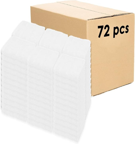 Kaufman - Premium Washcloth Set of 72 (13x13 Inches) 100% Cotton Ring Spun, Highly Absorbent, Durable and Ultra Soft Feel Wash Cloths Essential for Bathroom, Spa, Gym, and Face Towel (72PK)