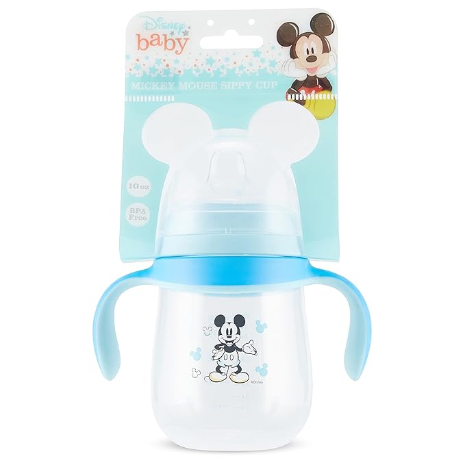 Disney Sippy Cups for Toddlers, Learner Sippy Cups for Kids with Pacifier, BPA-Free Trainer Cup with Handles, Leak-Proof Minnie Mouse and Mickey Mouse Sippy Cups, Perfect Unisex Gift for Children