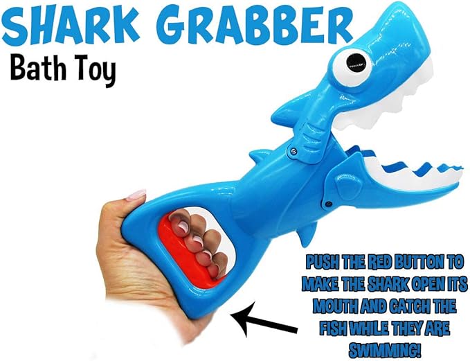 Bath Toys for Toddlers 1-3, Shark Grabber with Biting Action & 4 Toy Fish - Fun Swimming Pool & Bathtub Toys for Kids Ages 3-8, Non-Toxic Water Toys Mold-Free Bath Time Gifts for Boys & Girls