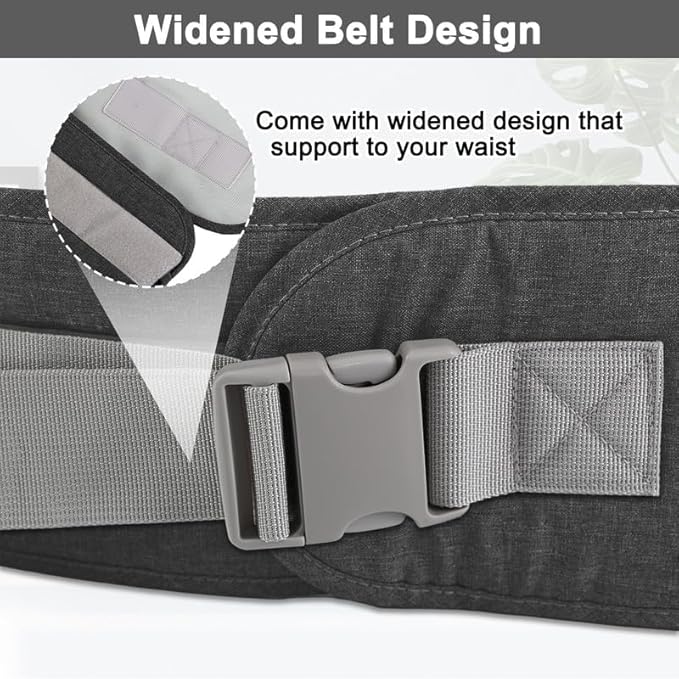 Baby Hip Carrier, Baby Carrier with Adjustable Waistband & Breathable Mesh, Ergonomic Carrier with Non-Slip Hip Seat Surface for Newborns & Toddlers, Dark Grey