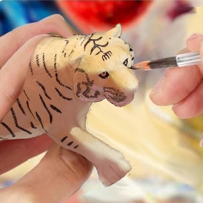 RUSON 12 Pcs Realistic Jungle Animal Figurines, Safari Animals Figures Toys Cake Topper Plastic African Wild Zoo Animals Playset Party Supplies for Kids Toddlers