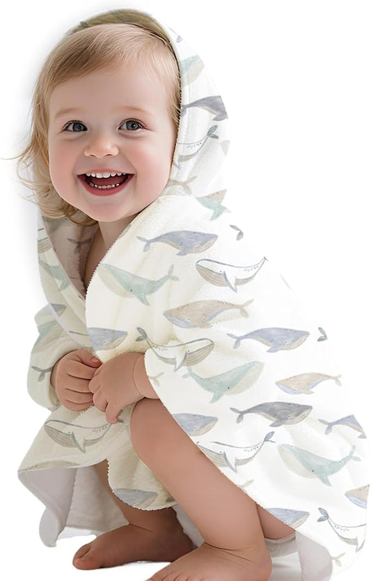 Toddler & Kids Hooded Bath & Beach Towel - Microfiber Wearable Poncho for Bathroom, Pool, Beach