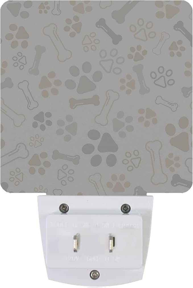 Dog Cat Paw Print Bones Night Light Plug-in LED Nightlights Auto Sensor Night Lamp Dusk-to-Dawn Lamp Home Decor for Nursery Children Girls Boys