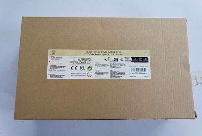 Wood Building Blocks Set for Kids, 32 Pcs Rainbow Stacker Stacking Game Construction Toys Set Preschool Colorful Learning Educational Toys, Geometry Wooden Blocks for Boys Girls