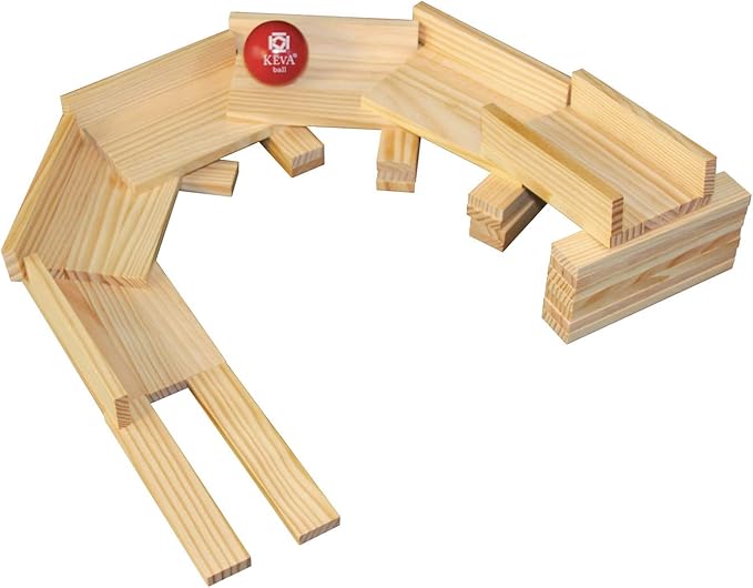 MindWare KEVA Maple 50 Planks - Free-Form 3D Building for Kids - Create Your own Architecture Designs Wood Blocks