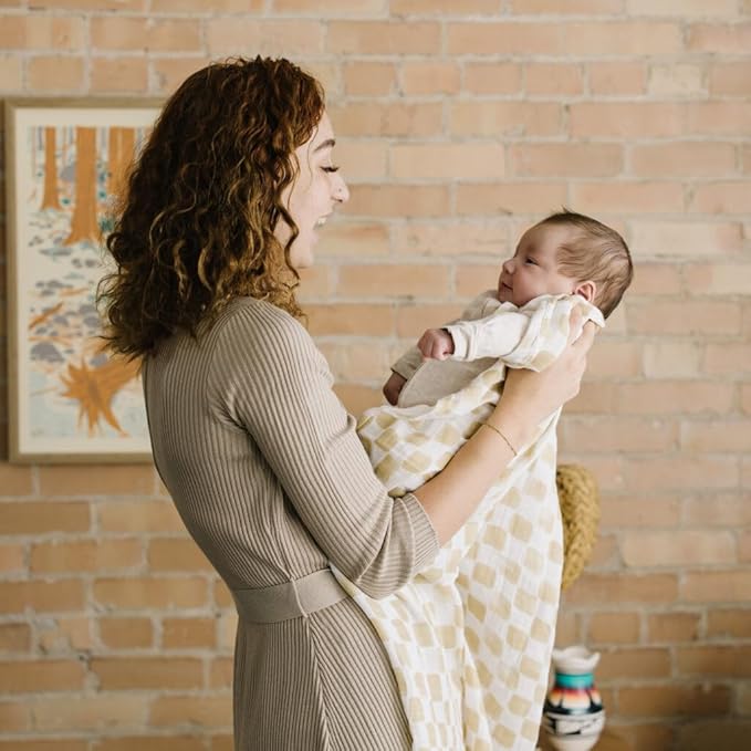 Little Unicorn Premium Cotton Swaddle Baby Blanket | Breathable Fabric | for swaddling, Play, Nursing & More (Adobe Checker)