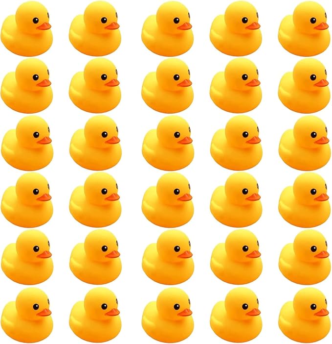 Yellow Rubber Ducks, 30pcs Preschool Small Bath Toys Bathtub Floating Duckies Gift for Baby Shower Infants Kids Toddler Party Decoration (Small)