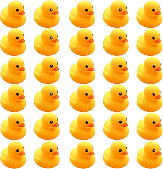 Yellow Rubber Ducks, 30pcs Preschool Small Bath Toys Bathtub Floating Duckies Gift for Baby Shower Infants Kids Toddler Party Decoration (Small)