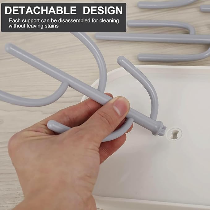 Baby Bottle Drying Rack with Base, Creative Tree Branch Baby Bottle Dryer Holder for Bottles, Teats, Cups, Pump Parts and Accessories (Gray)