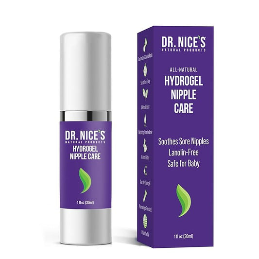 Dr. Nice's Moisturizing Gel - Lanolin-Free Nipple Cream for Breastfeeding - Nursing Essentials With Instant Cooling Relief for Sore Nipples - Water-Based Moisturizer Safe for Mom & Baby - (1 Fl. Oz)