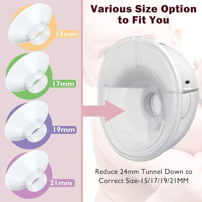 Flange Insert 8PCS 15mm Compatible with Momcozy M9/M6/M5/S12 Pro/V1 Pro/V2 pro, Spectra/Medela/Elvie/NCVI/TSRETE/eufy/Lansinoh/Paruu/MomMed Breast Pump 24mm Shields/Flanges (8pcs-15mm)