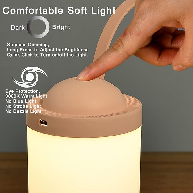 Kids Lantern Night Light,STARTOGO Portable Lamp Battery Powered,3000K Eye-Caring Warm Light,Stepless Dimmable,Rechargeable LED Tent Lantern,Perfect as Nursery Night Lights,Kids Camping Lantern.Blue