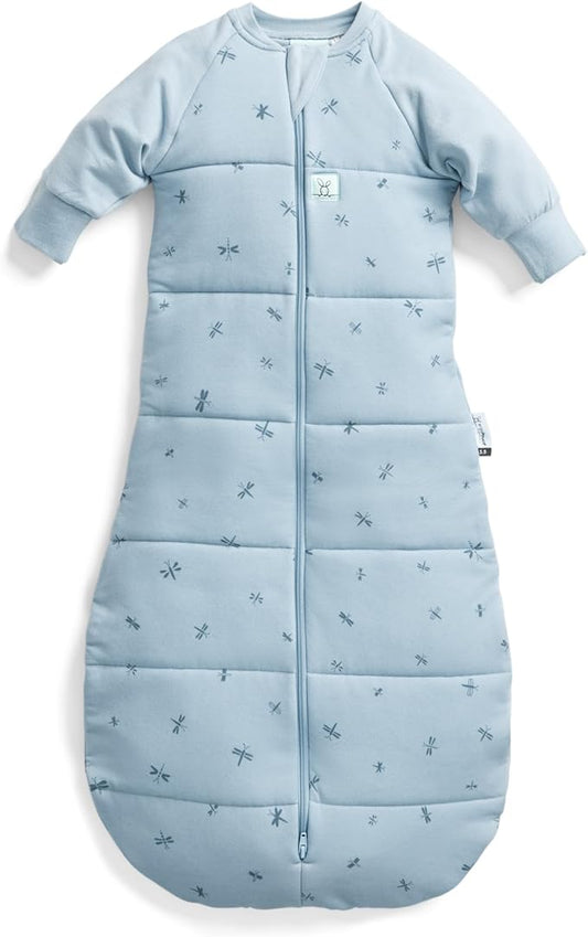 ergoPouch Jersey Sleeping Bag 3.5 TOG – Arms-Out Baby Sleep Sack, Ideal Transition from Swaddling, Slim Fit Keeps Baby Secure & Comfortable, Soft Breathable Fabric (3–12 Months, Dragonflies)