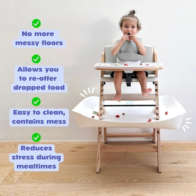 CATCHY - Food Catcher - Compatible with Abiie Beyond Junior High Chair + 11 Other High Chairs - Highchair Sold Separately - Baby & Toddler Food & Mess Catcher - Under High Chair Accessory
