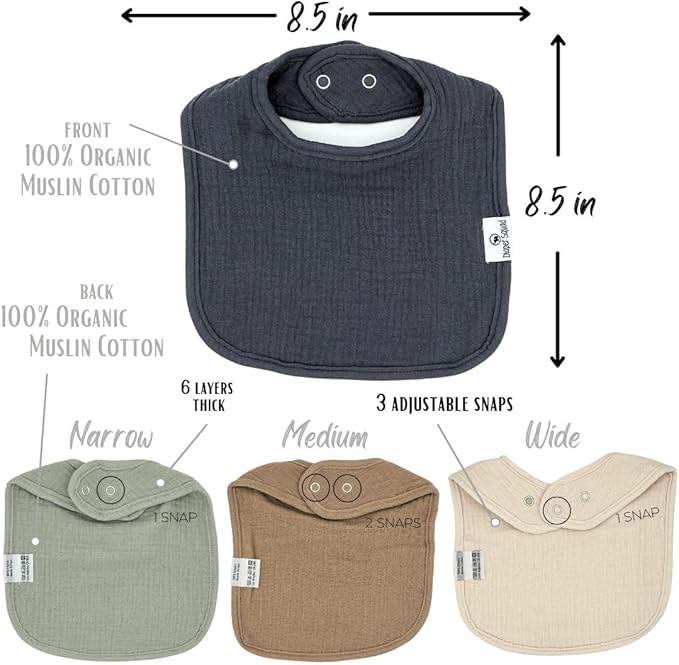 DiaperSquad's Baby Bibs for Drooling and Teething, Bibs for Boys, Baby Girl - Solid Cotton Baby Drool Bibs