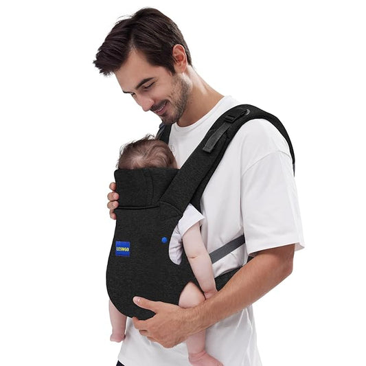 Baby Carrier Newborn to Toddler,Newborn Carrier with Head Support, Cozy Baby Holder Carrier for Dad Mens (All-Black)