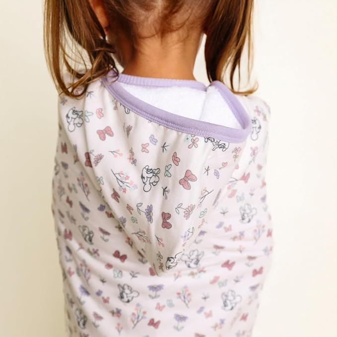 Premium Big Kid Hooded Towel "Minnie Mouse's Bowquet" by Copper Pearl