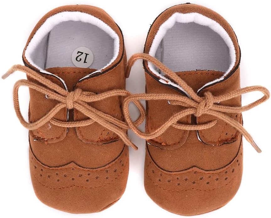 LONSOEN Baby Girls Boys Loafers Prewalker Dress Crib Shoes