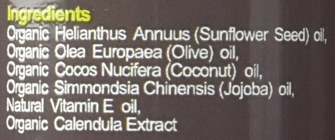 US Organic Baby Oil with Calendula, Jojoba, and Olive Oil with Vitamin E, USDA Certified Organic, No Alcohol, Paraben, Artificial Detergents, Color, Synthetic Perfumes, 5 fl. Oz (Pure Unscented)