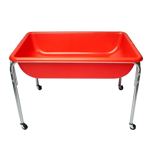 Children's Factory Medium Sensory Table – 24″ Height, Sandbox, Water Table for Kids, Red