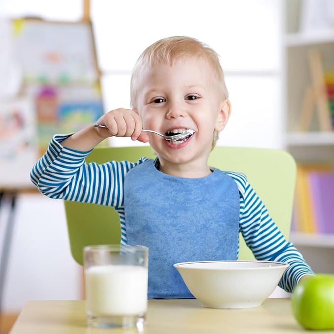 Vicloon Baby Bibs, 5PCS Terry Bib Set, Baby Bibs for Boys, Girls, Terry Drool Cotton Bibs Waterproof protection, Adjustable Elastic Strap, Baby Bandana Drool Bibs for Feeding, Teething Drooling(Color)