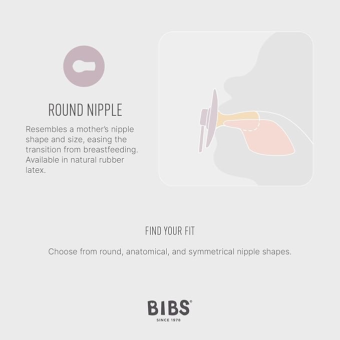 BIBS Pacifiers - Colour 4 Pack | Round Nipple Baby Pacifier | BPA Free Natural Rubber Latex Soother | Made in Denmark | Size 6-18 Months | Boy Colors