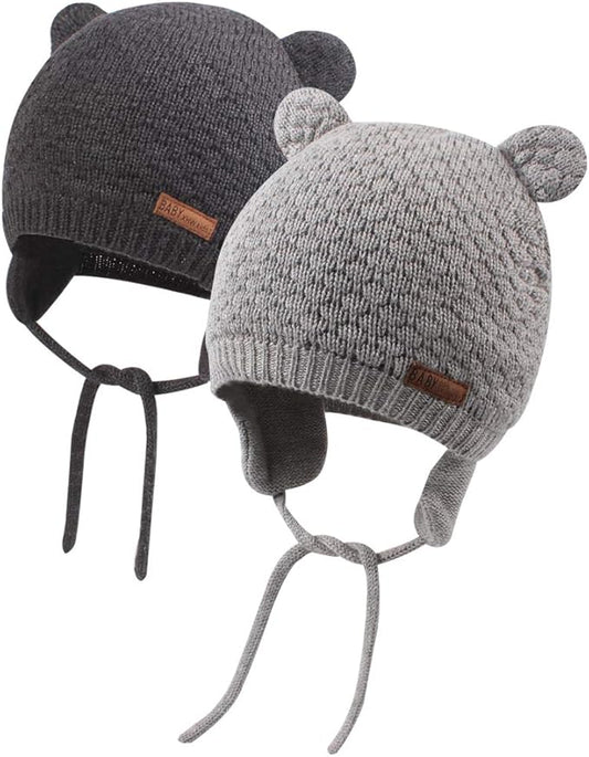 XIAOHAWANG Baby Hat Cute Bear Toddler Earflap Beanie Warm for Fall Winter