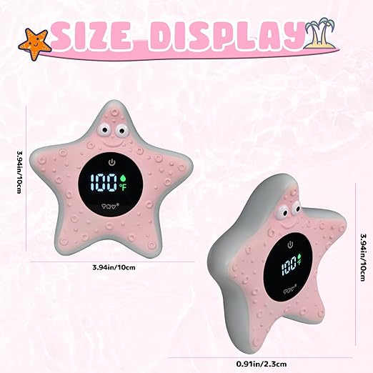 TKY Baby Bath Thermometer with Floating Toys - Digital Water & Room Temperature Monitor, Rechargeable Thermometer with Alerts for Newborn Bath Essentials, Infant Safety