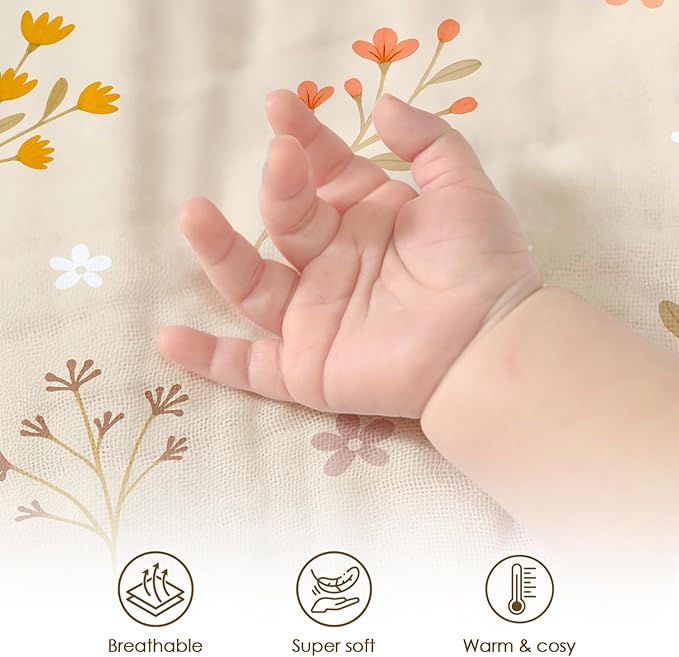 Floral Baby Blankets for Girls, Soft Nursery Minky Blankets with Muslin and Dotted Fleece Back 30x40 inches, Receiving Bed Quilt for Newborn, Infants, Toddlers