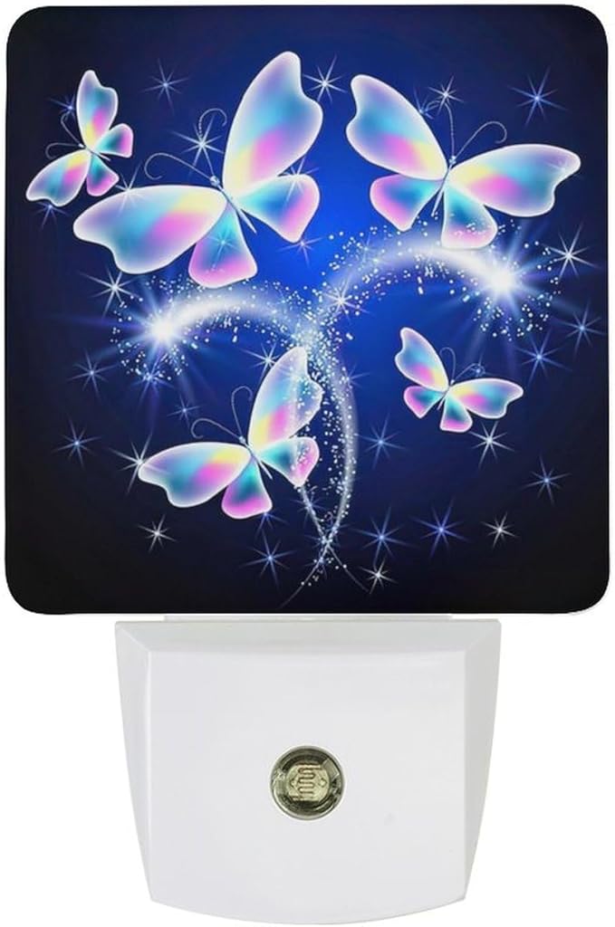 Butterfly Night Light, Plug into Wall Decor Nightlights for Bedroom, Bathroom, Hallway, Kitchen, with Dusk to Dawn Light Auto Sensors LED Night Lights for Boys Girls Women Men Room Gifts