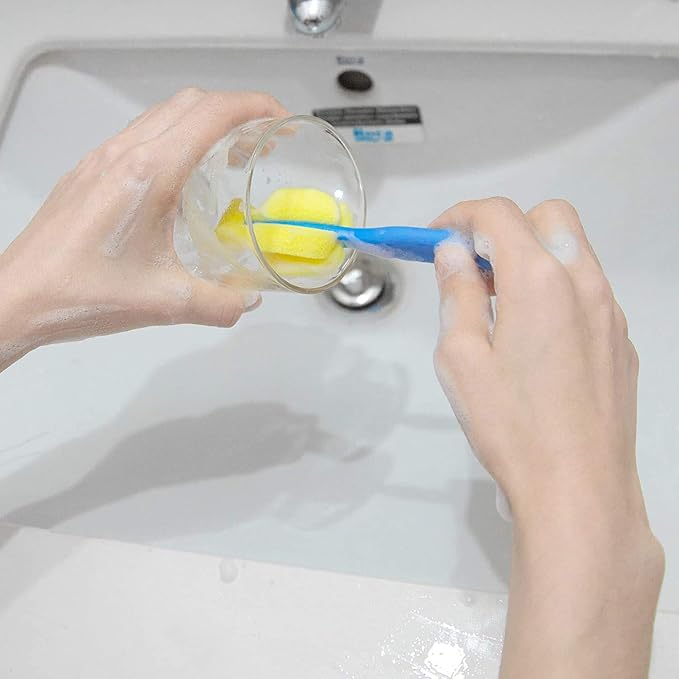 AUEAR, Milk Bottle Nipple Brushes Pacifier Sponge Cleaning Small Brush Cleaner Set for Bottles and Accessories (8 Pcs)