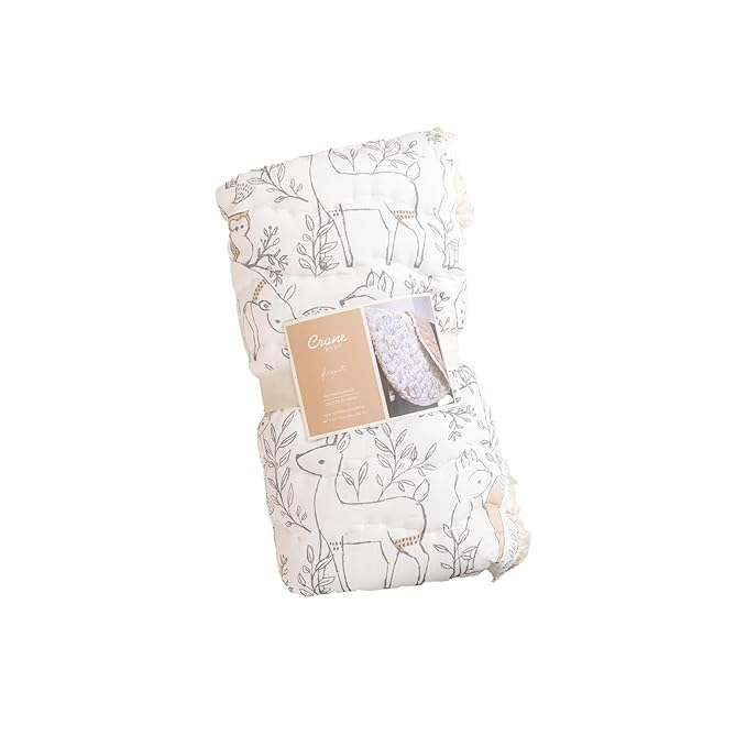 Crane Baby Baby Activity Mat, Woodland Animal Nursery Decor, Reversible Infant Play Mat for Tummy Time and Floor Activities, Infant Play Mat, 40" X 40" (Pack of 6)