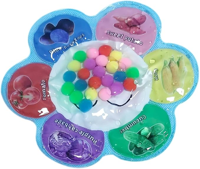 Color Sorting Sensory Toys, Sensory Toys for Toddlers, Sensory Calming Tools for Kids, Quiet Fidget ,Color Matching Game (Multicolor- Vegetable)