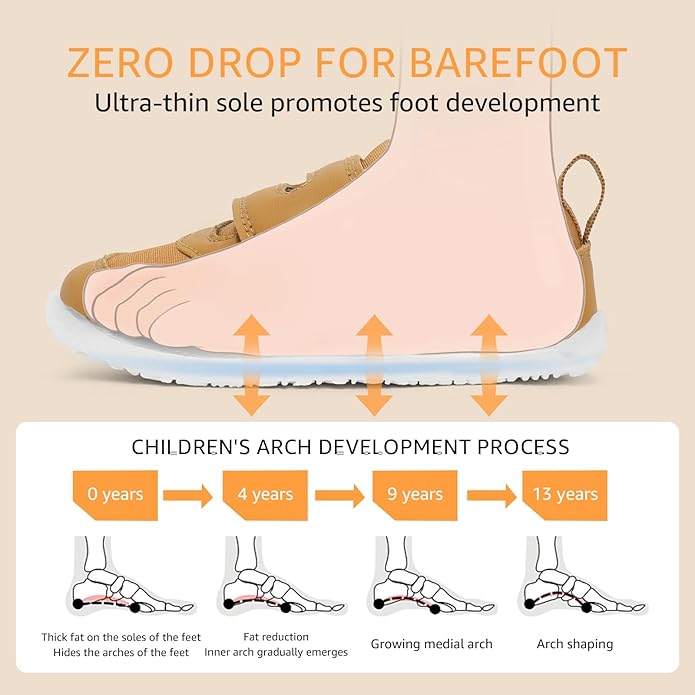 Toddler Wide Toe Box Barefoot Shoes Boys Girls Sneakers Kids Tennis Shoes Preschool Non Slip Lightweight Comfortable First Walking Shoes Running Outdoor Activities