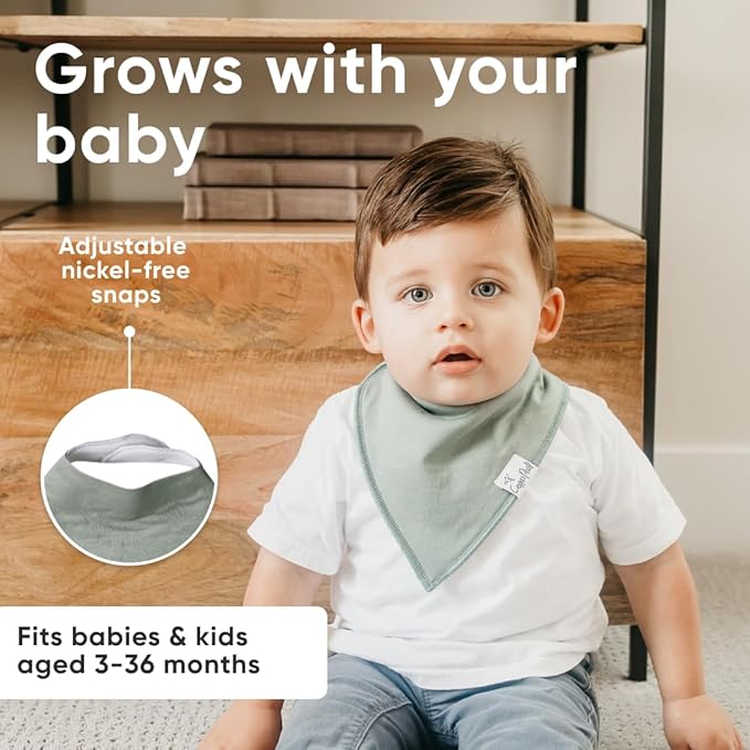 Copper Pearl 4 Pack Soft Cotton Baby Bibs for Drooling and Teething, Absorbent Drool Bibs for Baby Girl and Boy, Adjustable to Fit Newborns to Toddlers, Tons of Styles (Blaze)