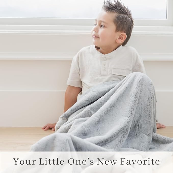 SARANONI Luxury Lush Kids Blanket | Ultra-Soft & Cozy Plush Comfy Blankets for Kids & Teens | Gray - 40” x 60”